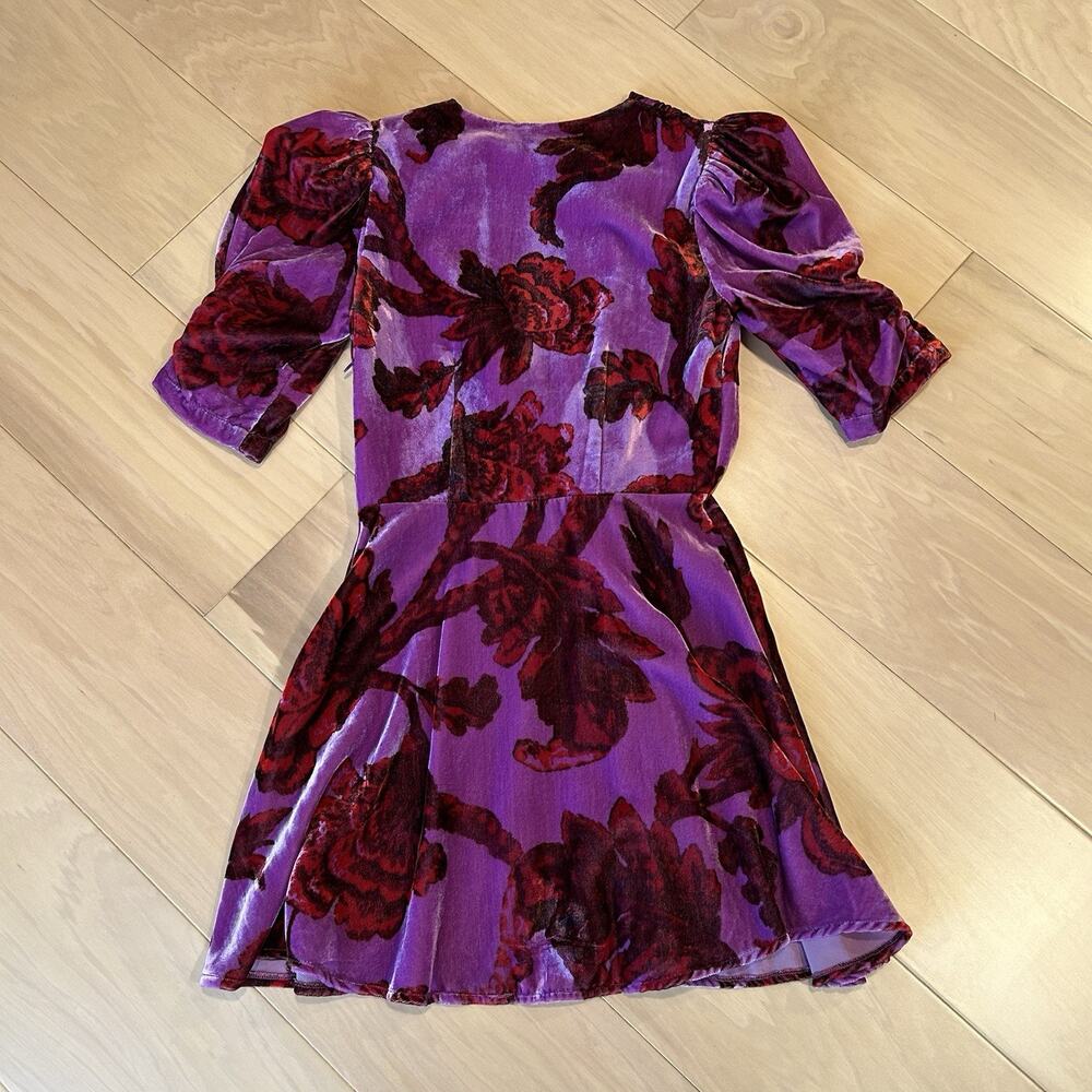 RHODE Leanna Velour Floral Mini Dress Women’s Small - Picture 3 of 10